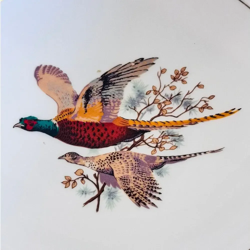 Sheriden Pheasant Bone China Footed Serving Bowl Staffordshire England 10